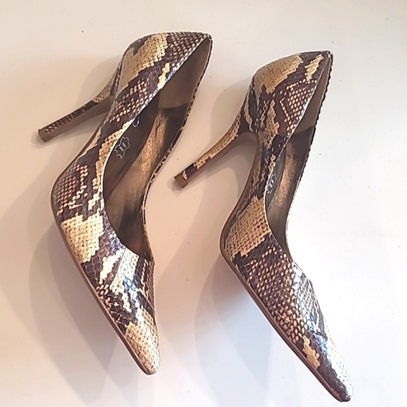 Aldo Stiletto Pumps Snake Skin Pointed Toe High Heel Animal Print Cocktail Party - Picture 14 of 17